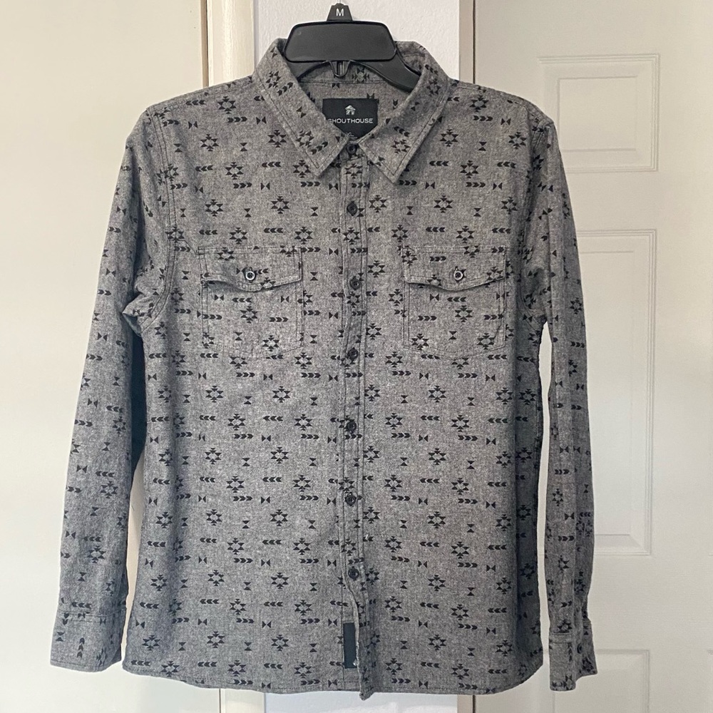 Shouthouse Boys Long Sleeve Button Down Shirt Size XL